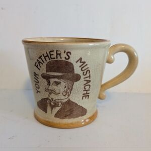 Father's Mug Vintage Style Beige 'Your Father's Mustache' Ceramic Mug Vintage